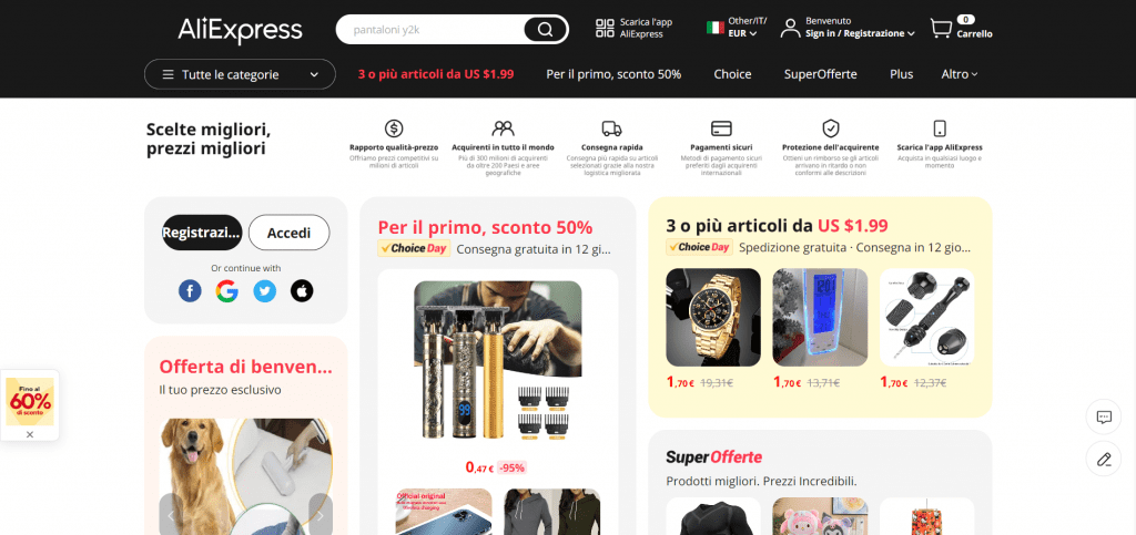 I migliori siti di vendita online - Aliexpress